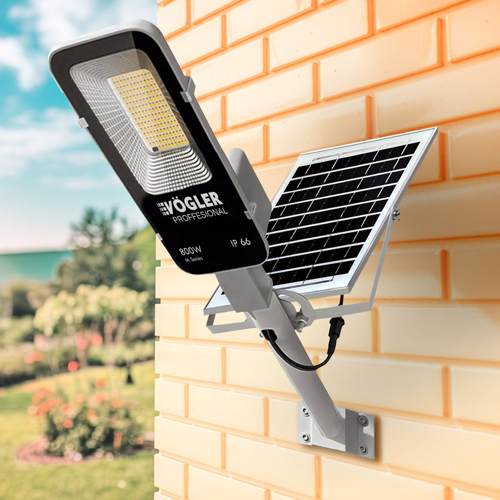 Leistungsstarke Solarlampe, Dämmerungssensor, Fernsteuerung, Vögler Professional 800W