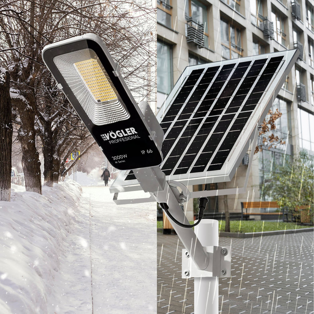 Leistungsstarke Solarlampe, Dämmerungssensor, Fernsteuerung, Vögler Professional 3000W
