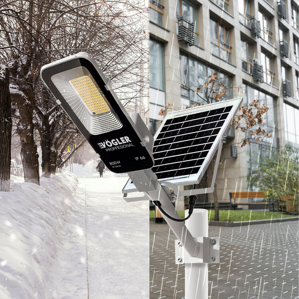 Leistungsstarke Solarlampe, Dämmerungssensor, Fernsteuerung, Vögler Professional 800W