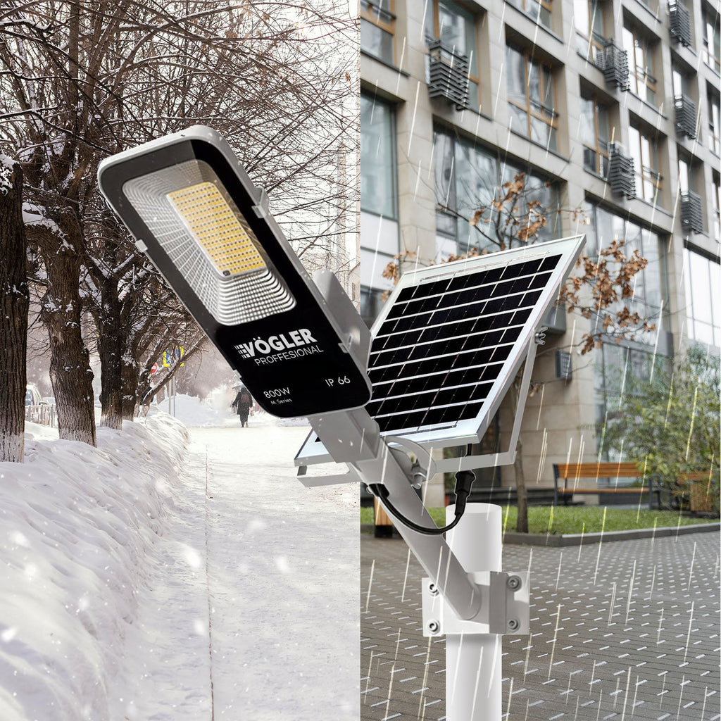 Leistungsstarke Solarlampe, Dämmerungssensor, Fernsteuerung, Vögler Professional 800W