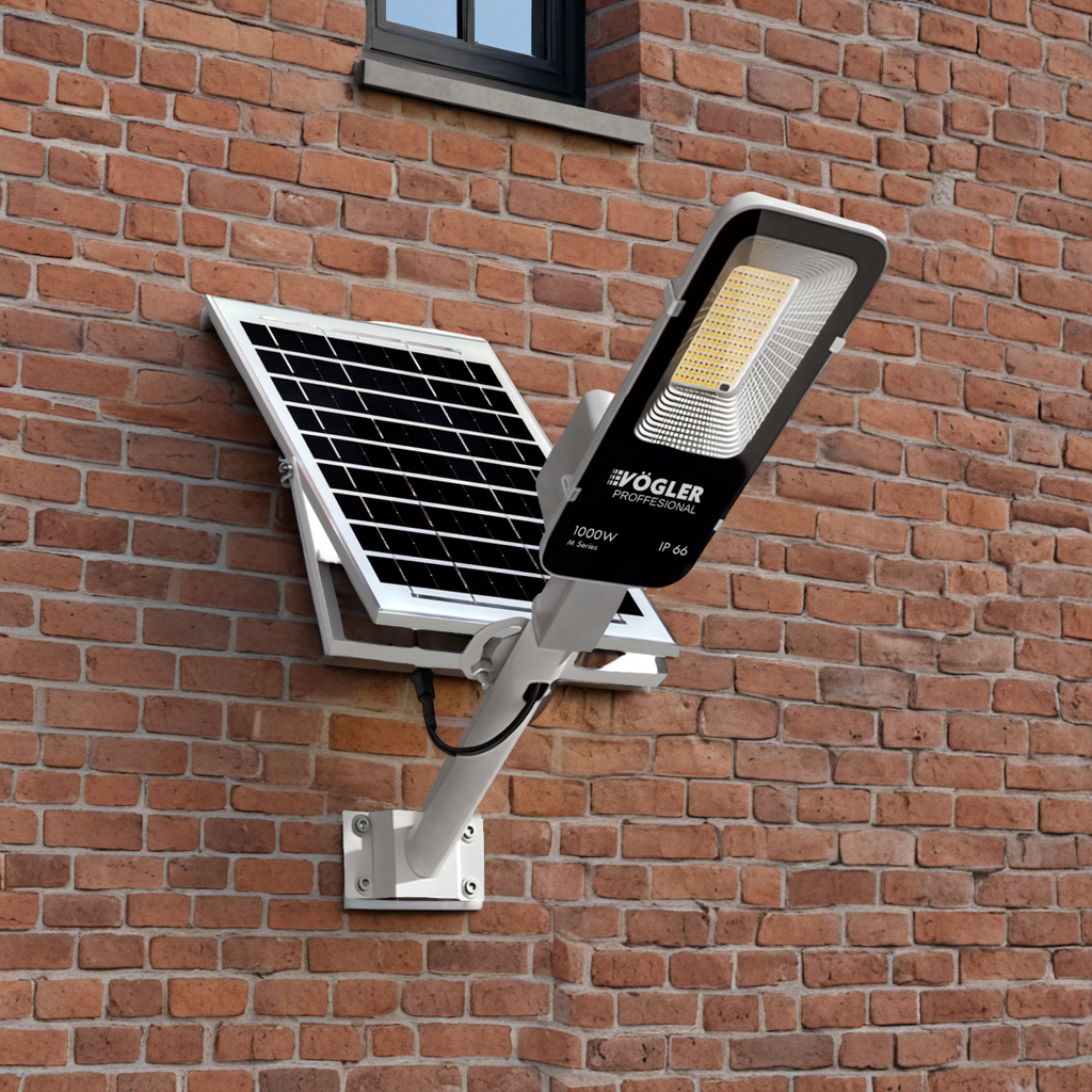 Leistungsstarke Solarlampe, Dämmerungssensor, Fernsteuerung, Vögler Professional 1000W