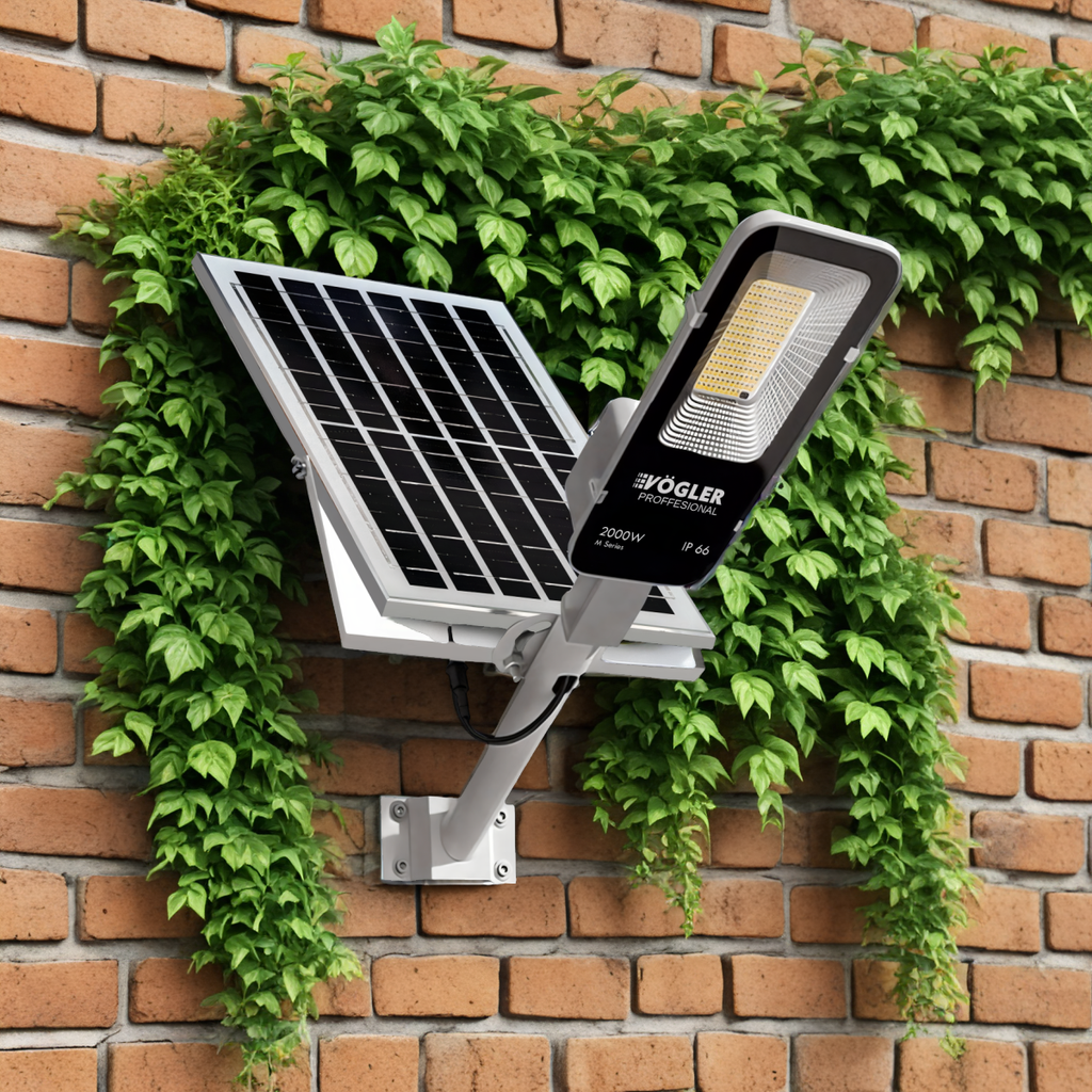 Leistungsstarke Solarlampe, Dämmerungssensor, Fernsteuerung, Vögler Professional 2000W