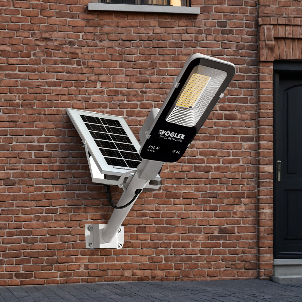 Leistungsstarke Solarlampe, Dämmerungssensor, Fernsteuerung, Vögler Professional 600W