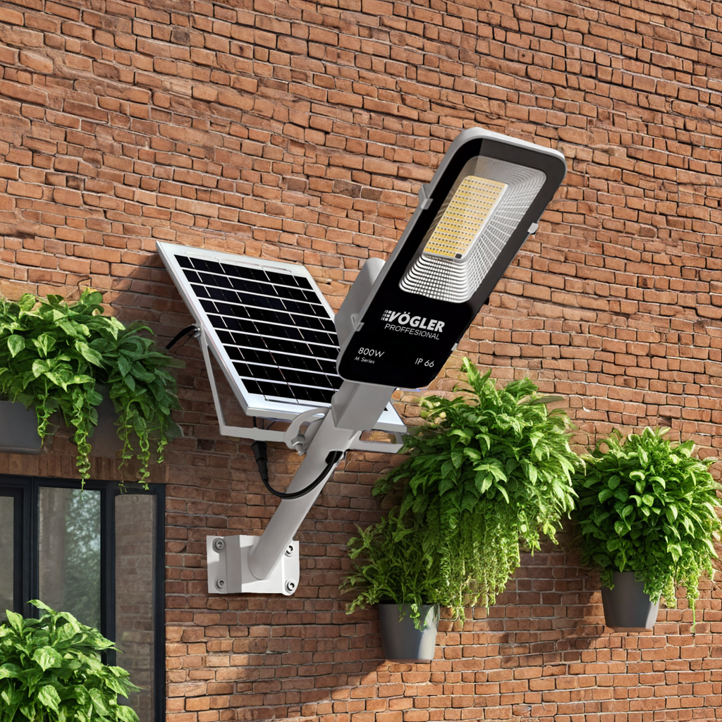 Leistungsstarke Solarlampe, Dämmerungssensor, Fernsteuerung, Vögler Professional 800W