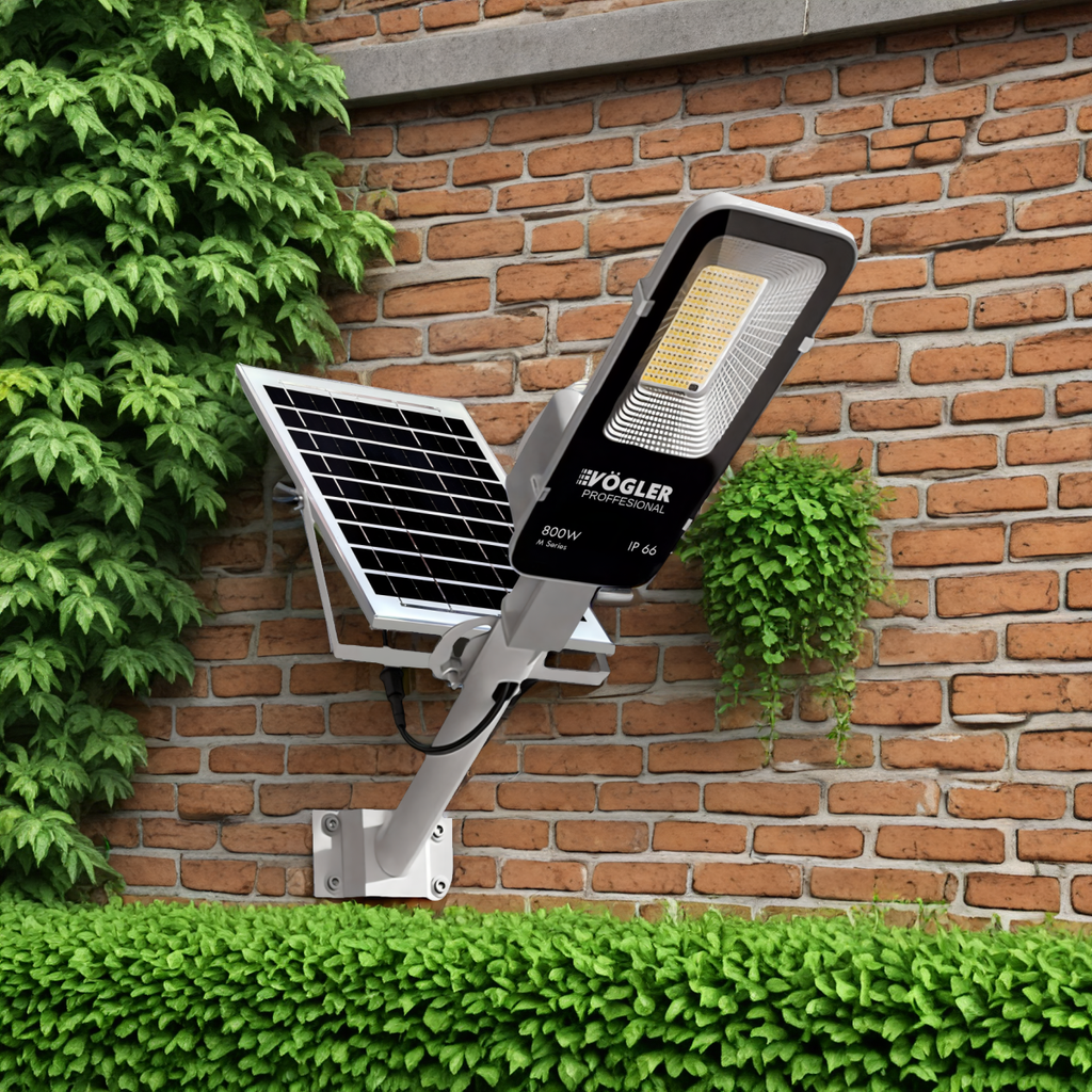 Leistungsstarke Solarlampe, Dämmerungssensor, Fernsteuerung, Vögler Professional 800W