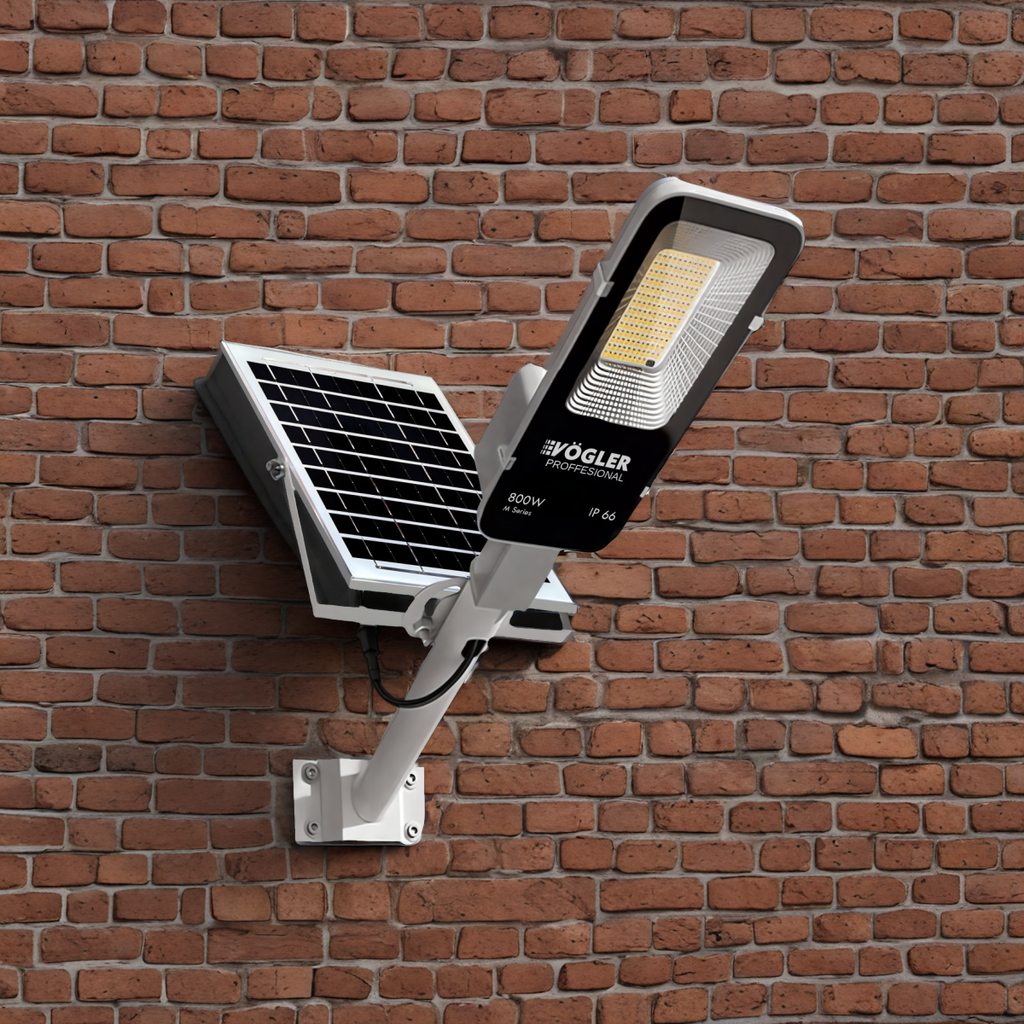 Leistungsstarke Solarlampe, Dämmerungssensor, Fernsteuerung, Vögler Professional 800W